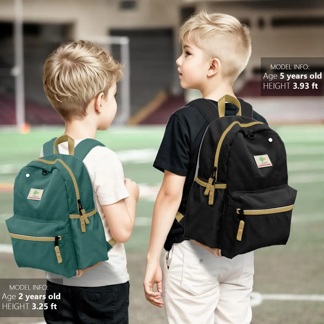 Kids Backpacks for Girls & Boys, Unisex, Green, X-Large, Modern, Colorful, Eco-Friendly, School Backpack, 17" H, 1L, Nylon, Zipper Closure, Soft Shell, Daypack, Elementary School, Big Kid