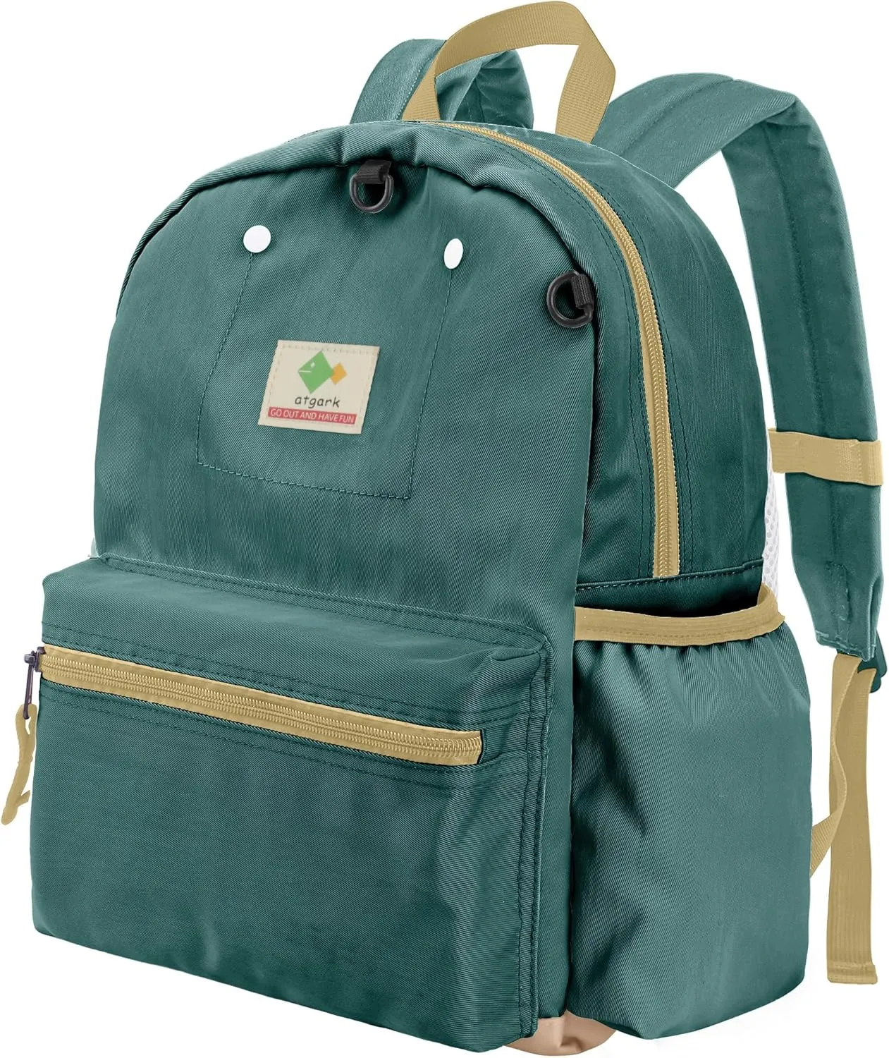 Kids Backpacks for Girls & Boys, Unisex, Green, X-Large, Modern, Colorful, Eco-Friendly, School Backpack, 17" H, 1L, Nylon, Zipper Closure, Soft Shell, Daypack, Elementary School, Big Kid