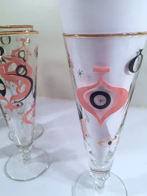 Libbey - Seville Mid Century Atomic Champagne/Pilsner Glasses (Set of 6)