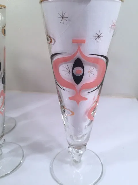 Libbey - Seville Mid Century Atomic Champagne/Pilsner Glasses (Set of 6)