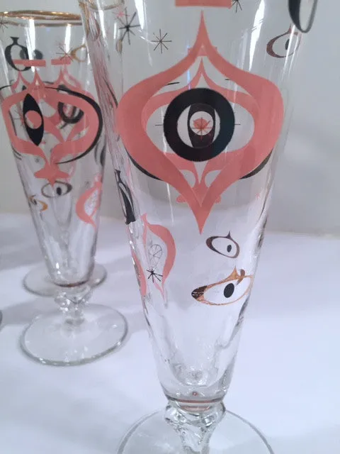 Libbey - Seville Mid Century Atomic Champagne/Pilsner Glasses (Set of 6)