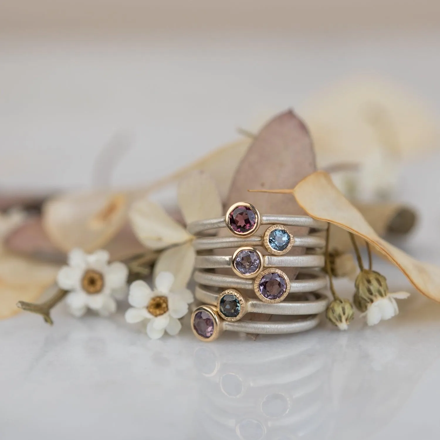 Lilac Spinel stacker ring