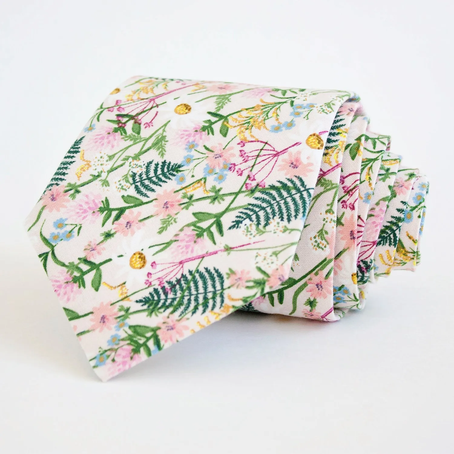 Men's Necktie / Wildflowers In Pink
