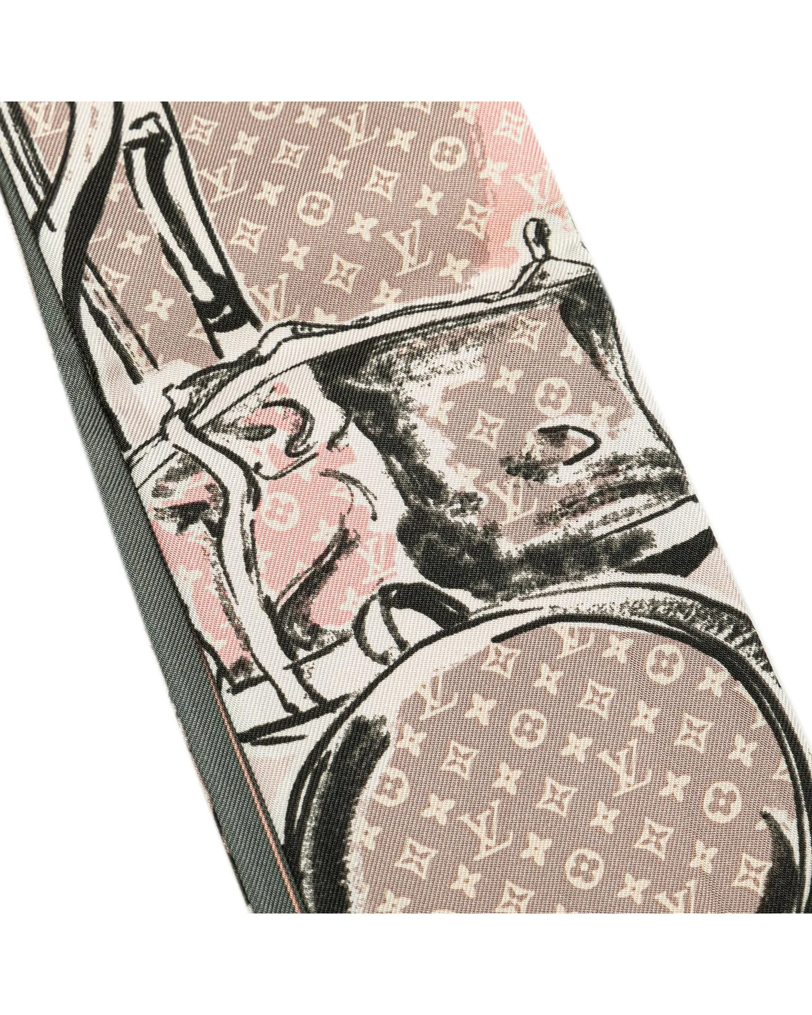 Monogram Print 100% Silk Bandeau Trunk Scarf