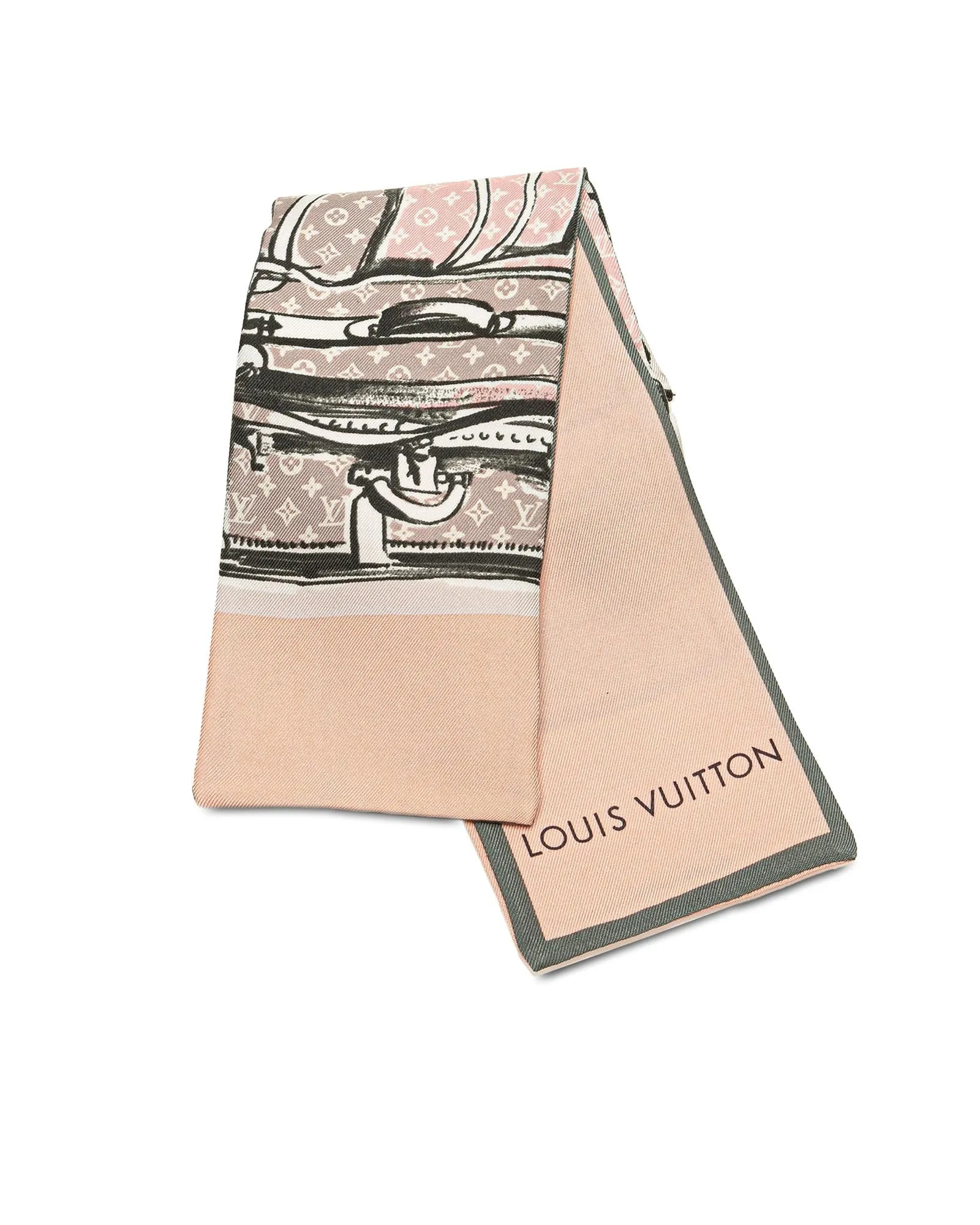 Monogram Print 100% Silk Bandeau Trunk Scarf