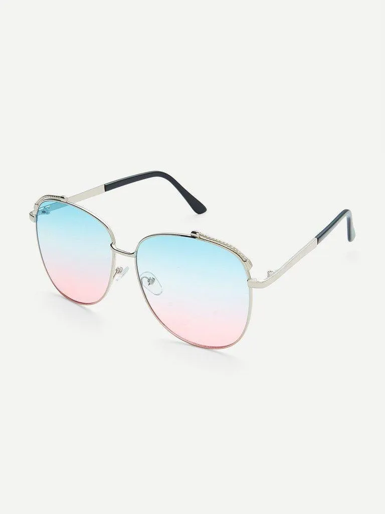 Ombre Lens Aviator Sunglasses