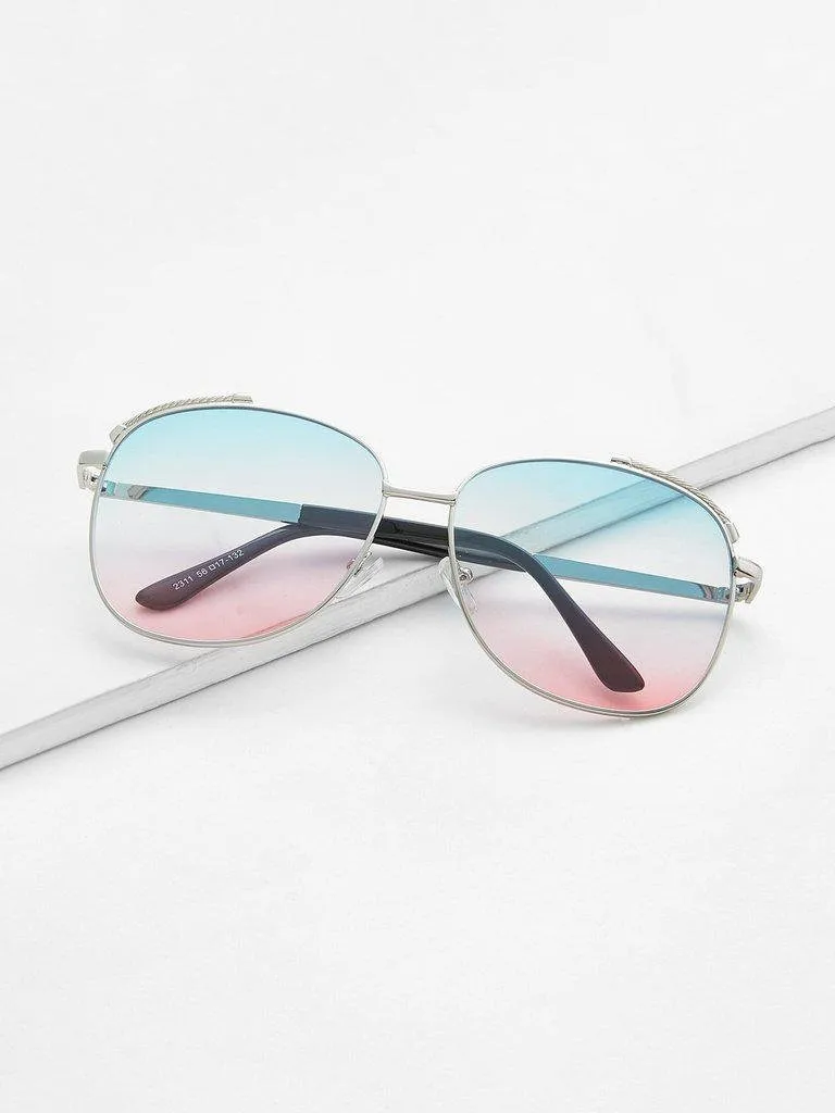 Ombre Lens Aviator Sunglasses