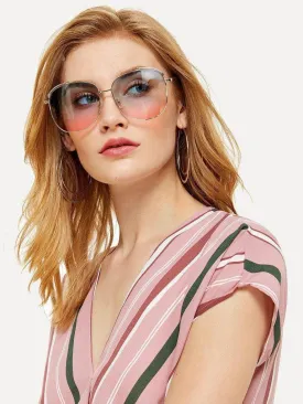 Ombre Lens Aviator Sunglasses
