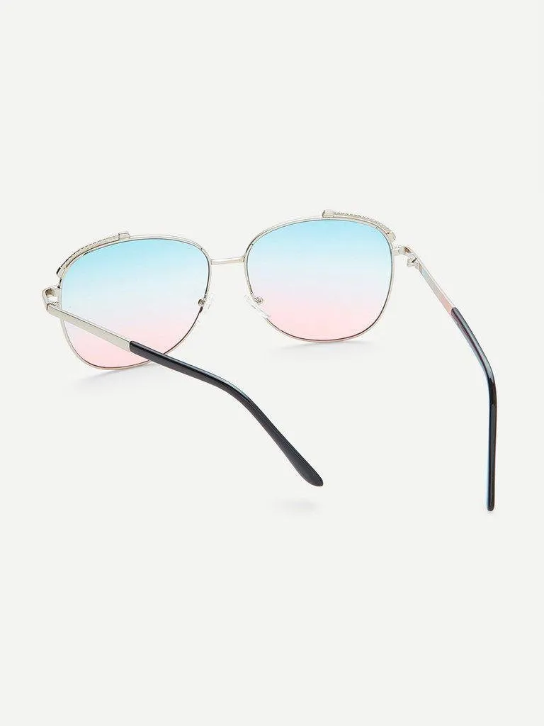 Ombre Lens Aviator Sunglasses