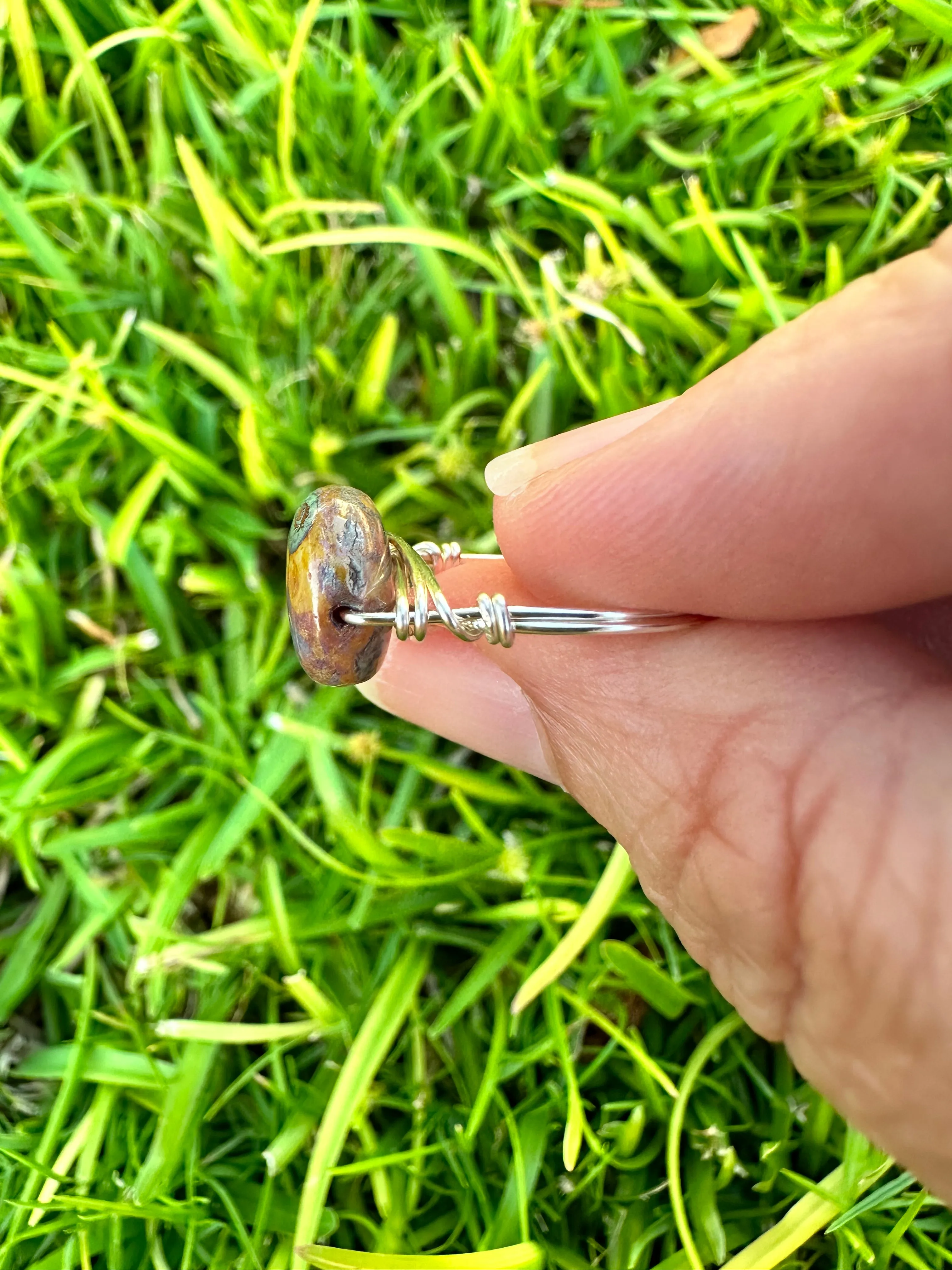 Precious Gemstone Wire Wrapped Rings