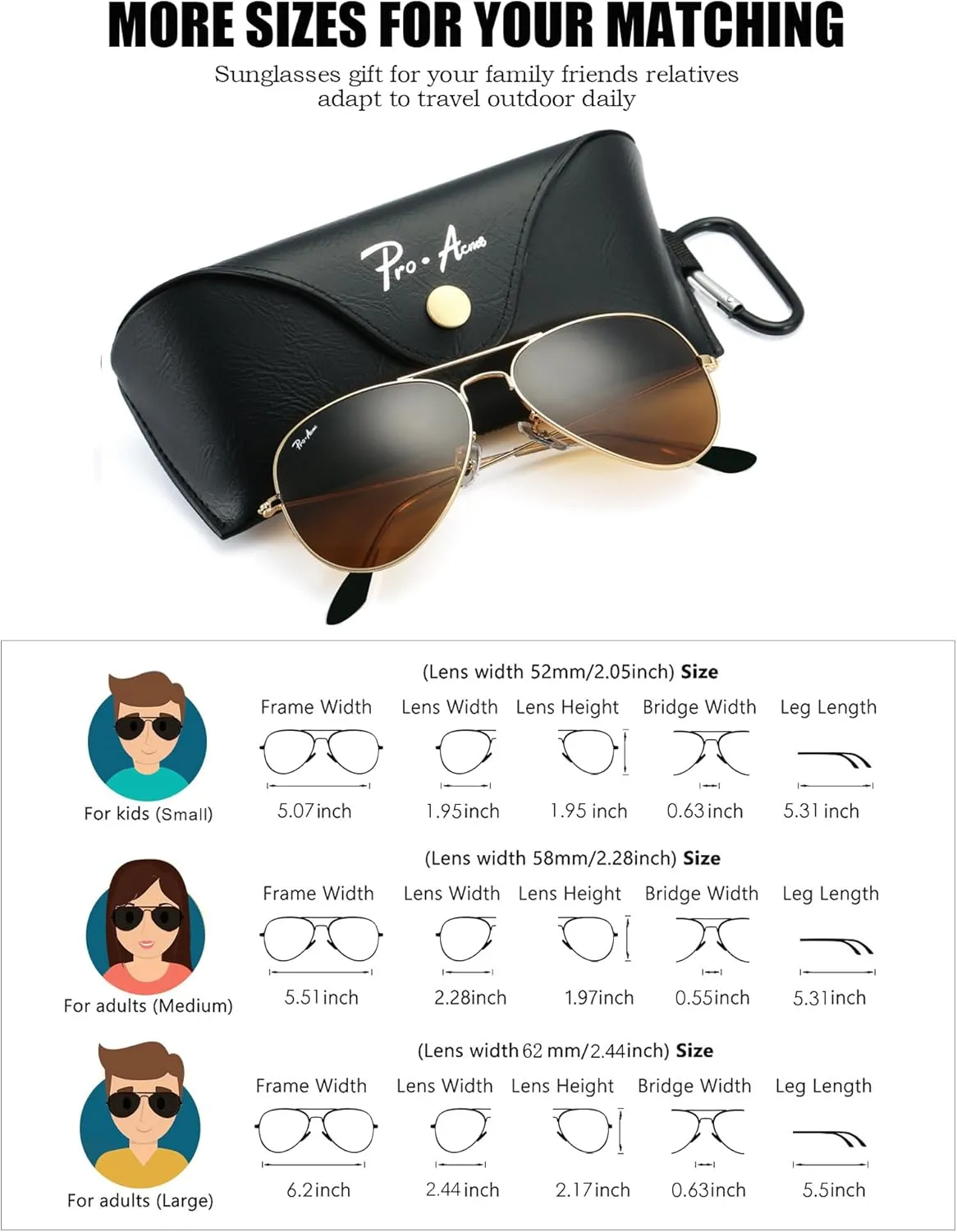 Pro Acme Classic Aviator Sunglasses for Women & Men Metal Frame UV400 Driver Sunglasses