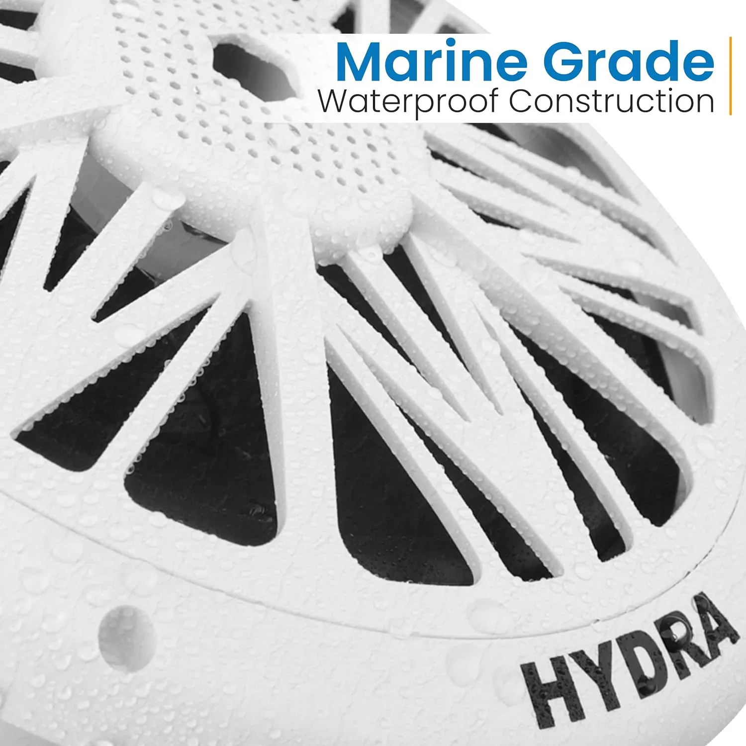 Pyle Marine Speakers, Waterproof, Weather Resistant, 8 Inch Dual, 10 Inch Outer Frame, 300 Watt Power, Poly Carbon Cone, Cloth Surround, Includes Mounting Hardware and Wires, White, PLMR82