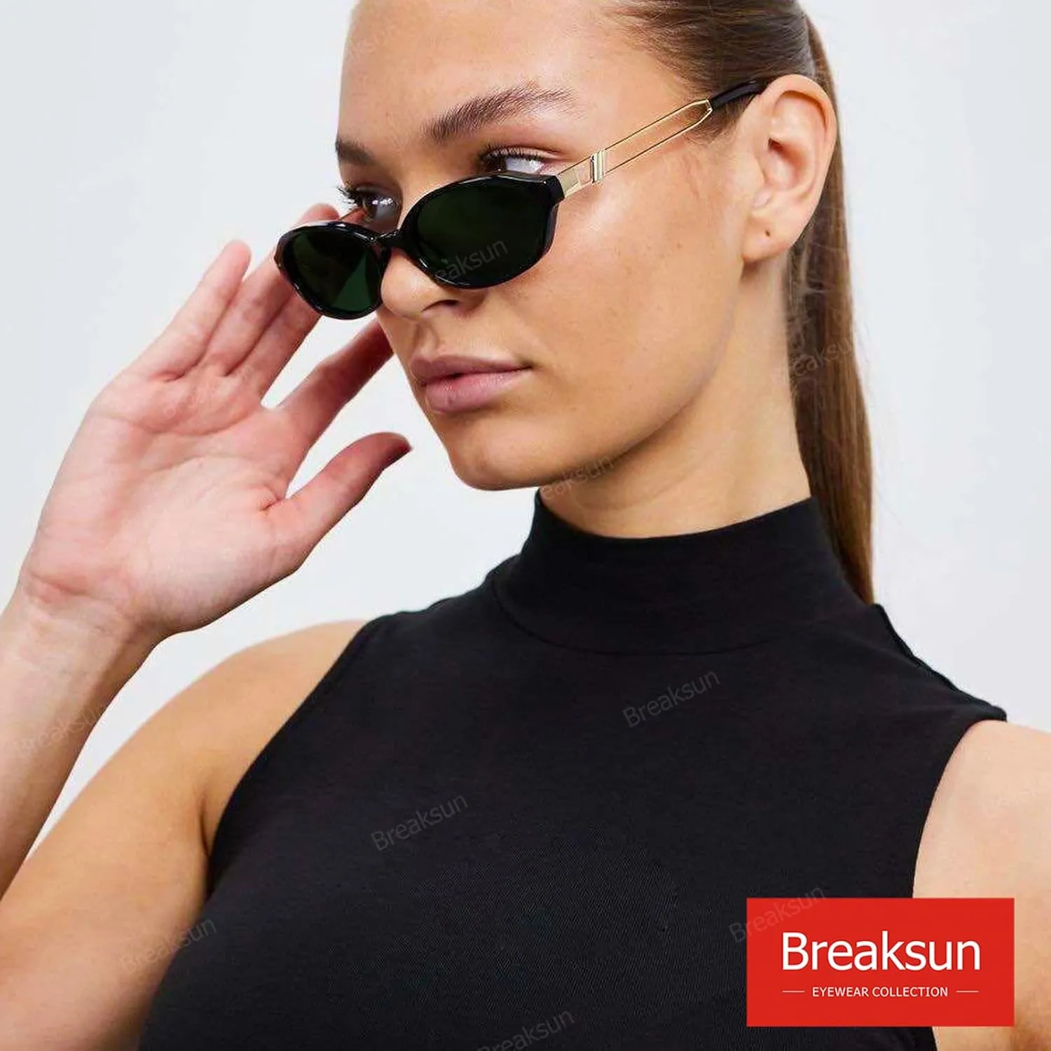 Retro Oval Sunglasses for Women Men Trendy Narrow Round Sun Glasses Y2K Designer Vintage Shades