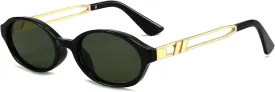 Retro Oval Sunglasses for Women Men Trendy Narrow Round Sun Glasses Y2K Designer Vintage Shades