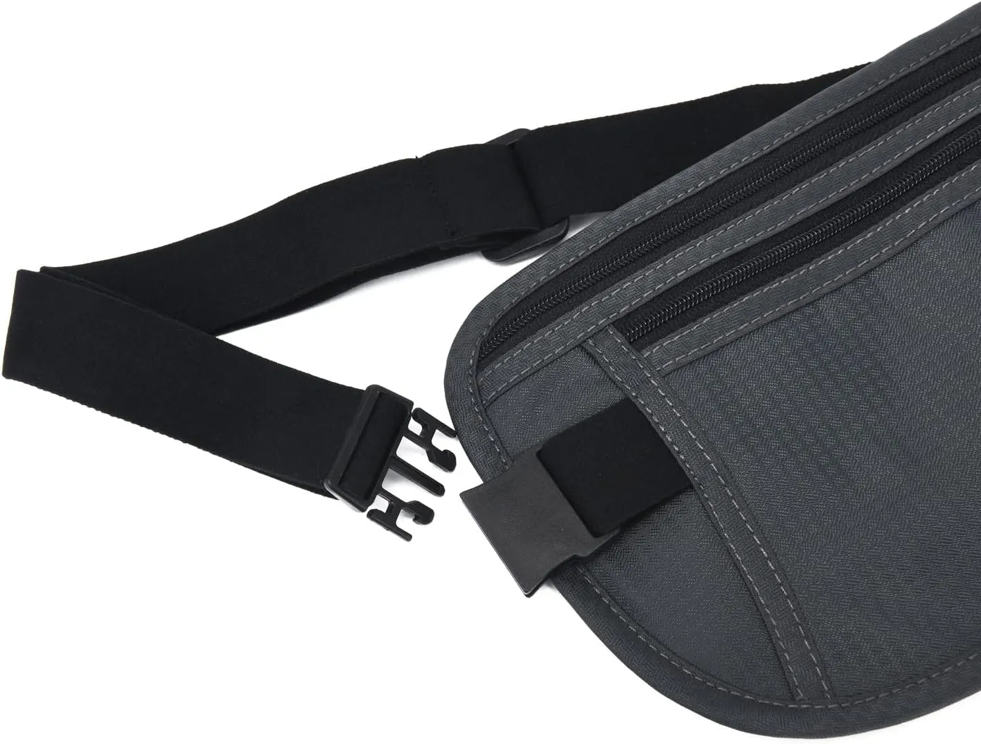 RFID Blocking Money Belt for Men Women, Slim Fanny Pack for TravelRunning,Conceal Waist Wallet for Passport Holder,Phone,Cash(Dark Grey)