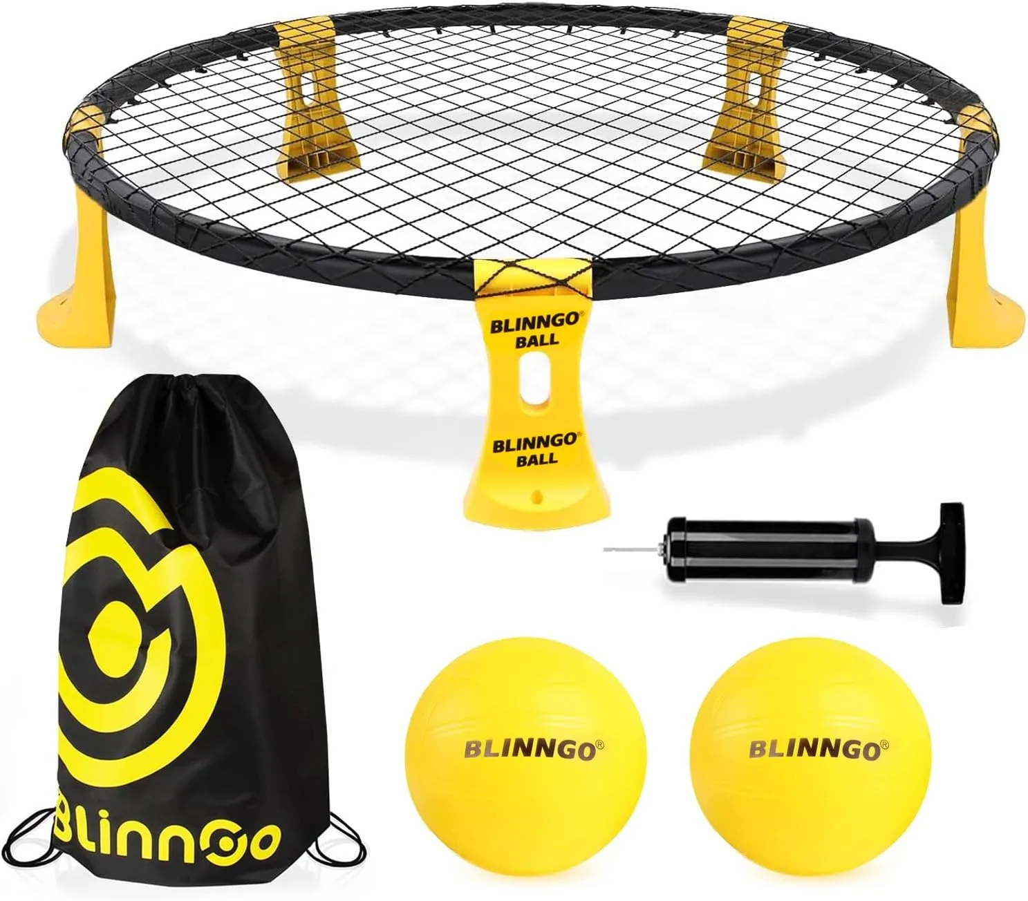 Roundnet Game 3 Balls Version, Available All Day Roundnet Game Set with Strip Light, Lawn, Beach, Backyard Roundnet Game for Beginners and Professional Players