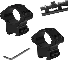 Scope Rings 1 Inch,2 Packs of Medium Profile Scope Mount Rings for 3/8 Inch or 11mm Dovetail Rail