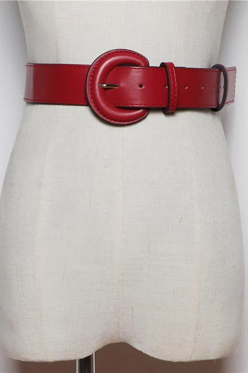 Semicircle Buckle Wide Belt