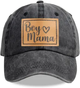 SHANVANKE Boy Mama Hats for Women, Gifts for Mom, Adjustable Embroidered Cotton Denim Boy of Mom Baseball Cap