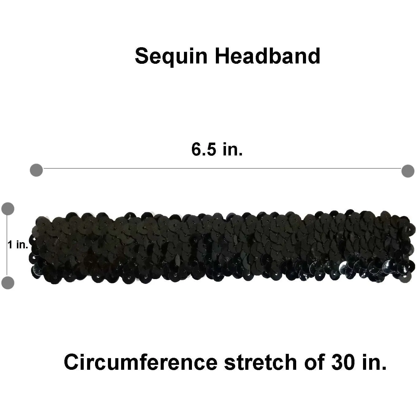 Silver Sequin Headbands - 12 Pack