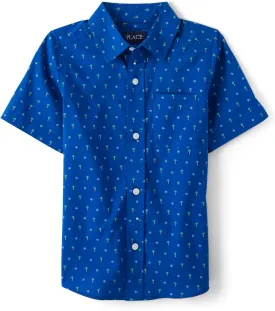 The Children's Place Boys' and Toddler Boys' Short Sleeve Button Down Shirt