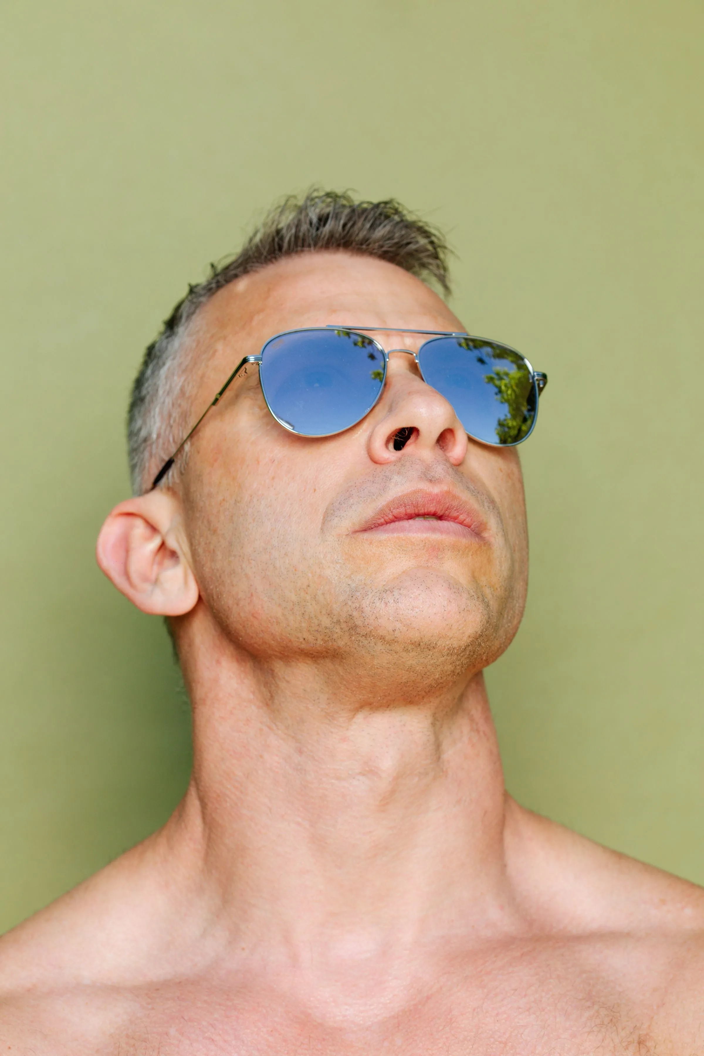 TOM OF FINLAND SUNGLASSES SILVER WITH SILVER LENSES