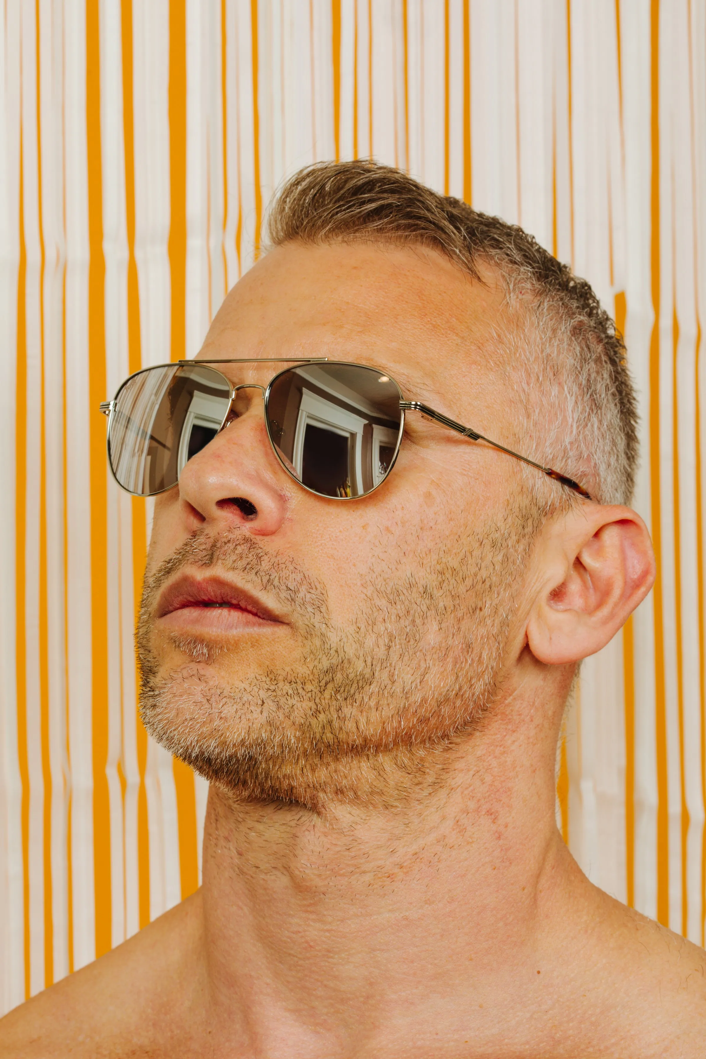 TOM OF FINLAND SUNGLASSES SILVER WITH SILVER LENSES