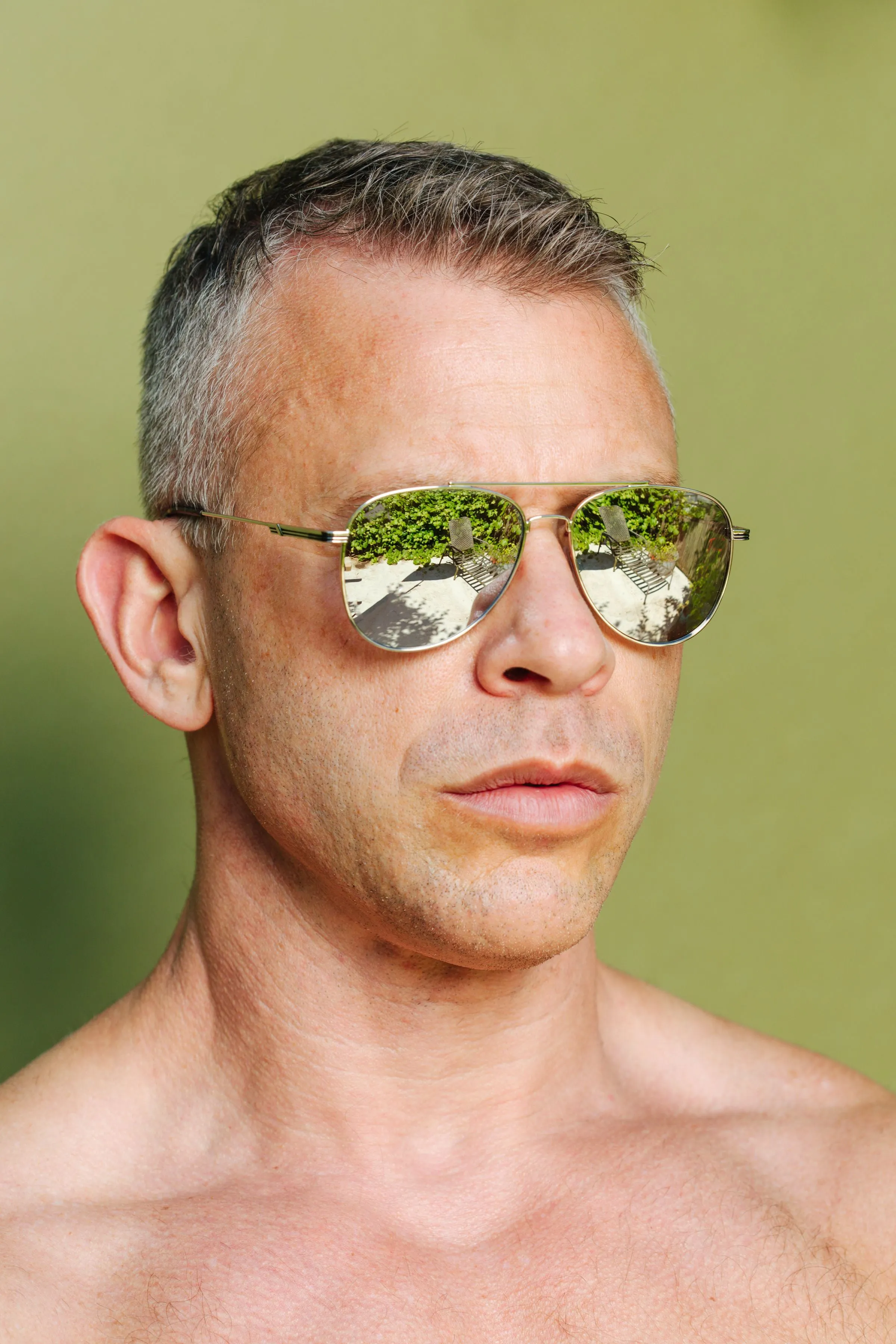 TOM OF FINLAND SUNGLASSES SILVER WITH SILVER LENSES