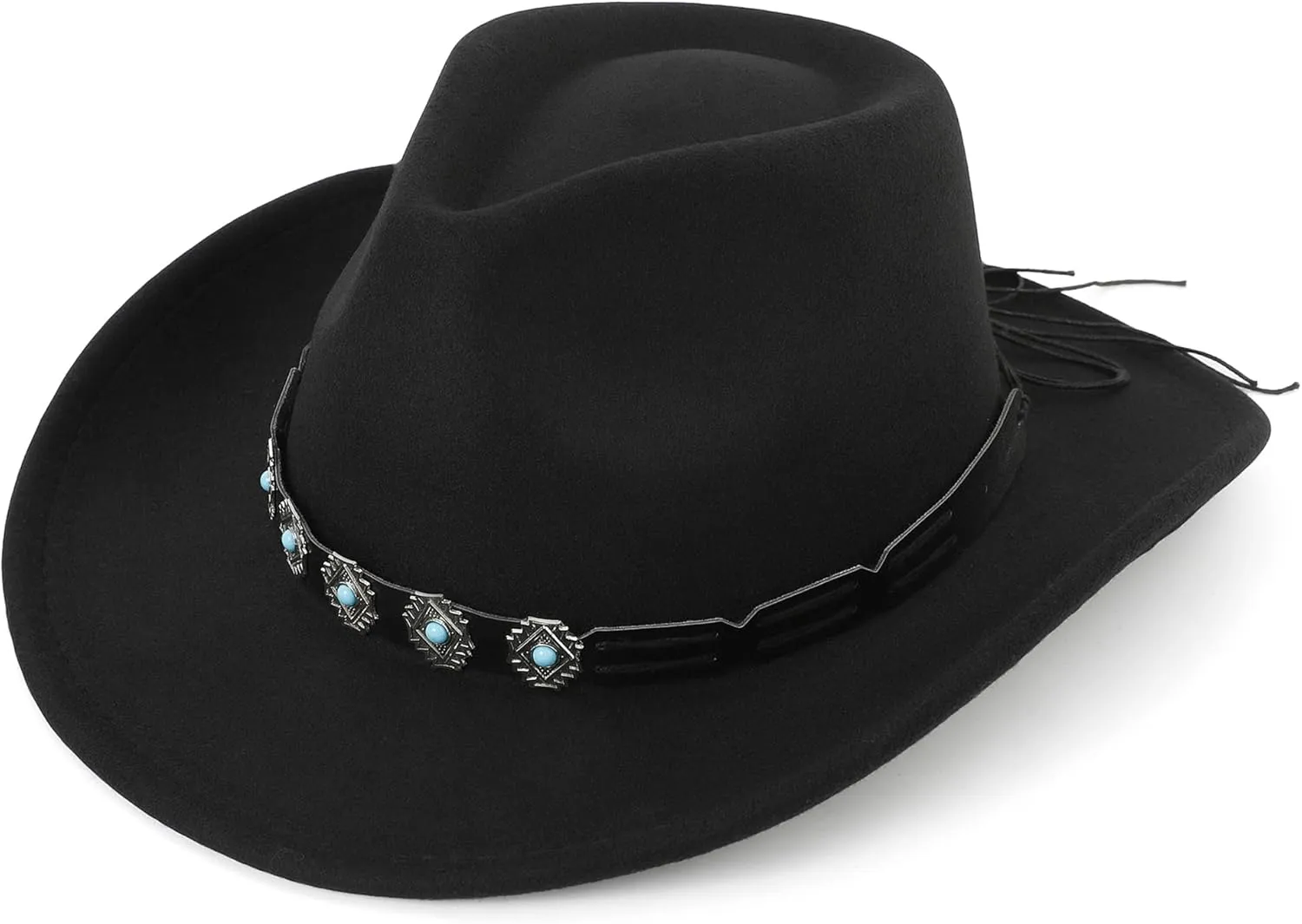 Western Cowboy Hat for Men and Women  Classic Western Style with Adjustable Fit, Vintage Leather Trim