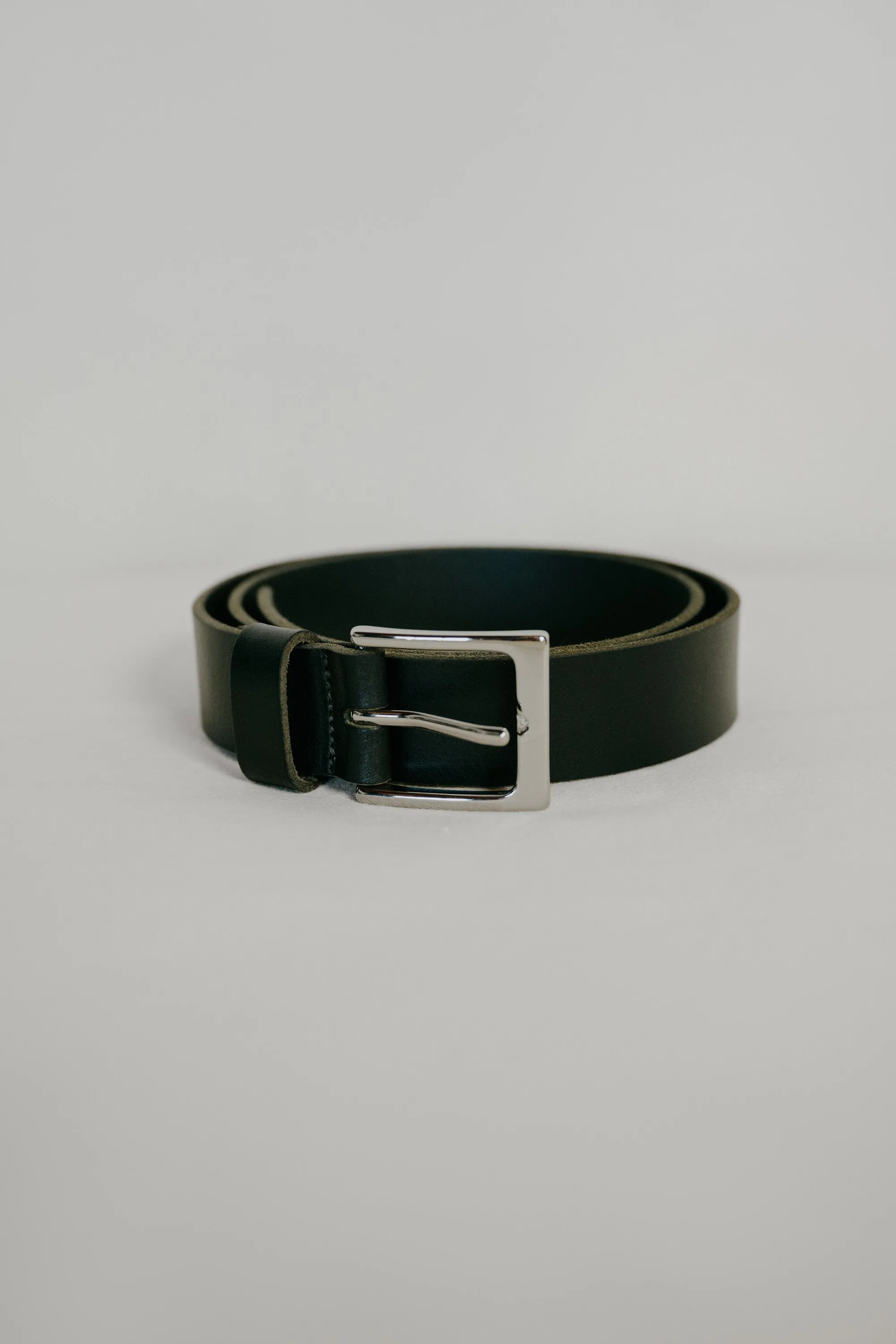 Wide Belt, Leather, Black