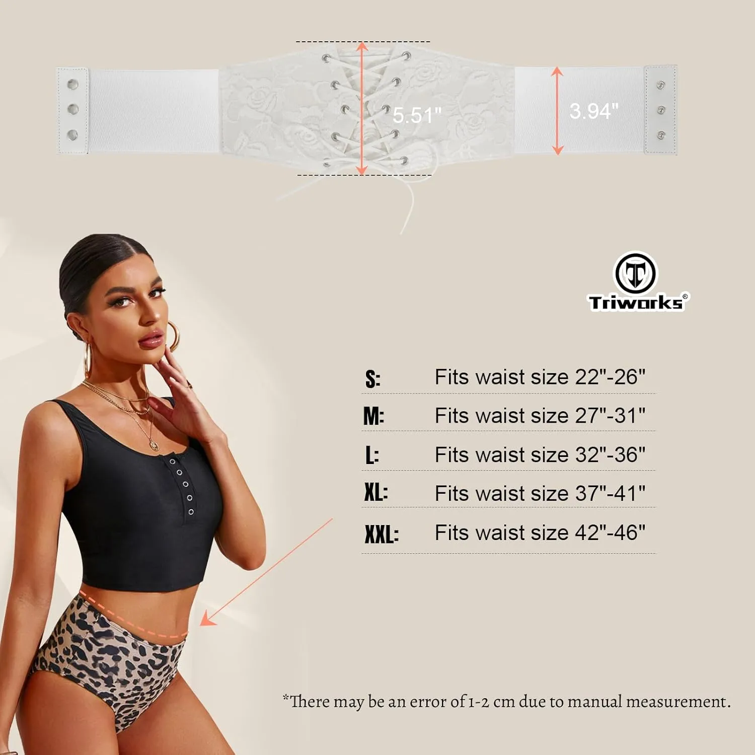 Women Waist Belt Corset Lace Up Tied Waspie Elastic Wide Belt for Dresses Halloween Pirate Corset