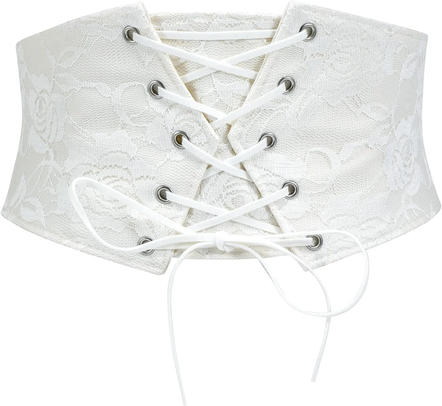 Women Waist Belt Corset Lace Up Tied Waspie Elastic Wide Belt for Dresses Halloween Pirate Corset