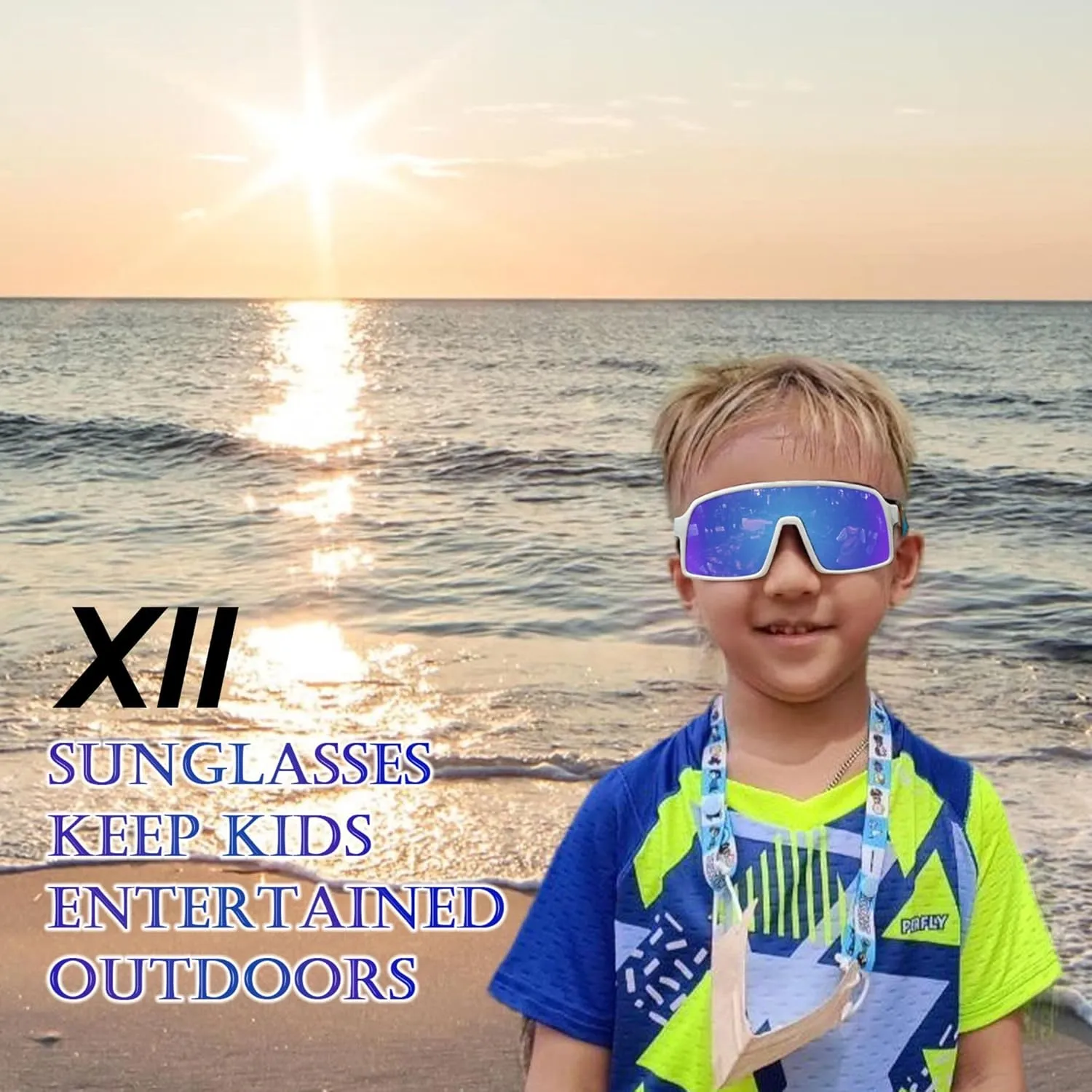 XII WY Kids Sunglasses Polarized UV Protection Flexible Rubber Glasses Shades for Boys Girls