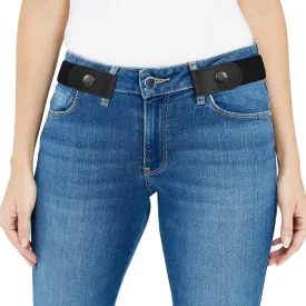 XZQTIVE Women/Men Buckle-Free Elastic Belt for Jeans, Ladies Invisible Belt Fits Waist 24-48 inches